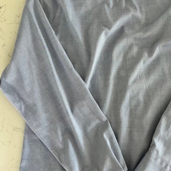 Lauren Ralph Lauren Lg Slv Button Down Slim Fit Cotton Shirt Blue Sz 16 12 NWOT - Picture 7 of 12